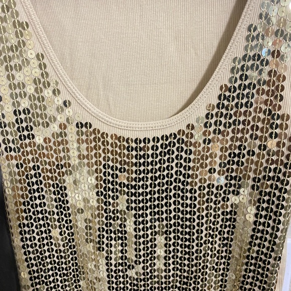 2 Express sequin front tank tops, size large. 1 purple and 1 gold. Sold as set. - Picture 4 of 10